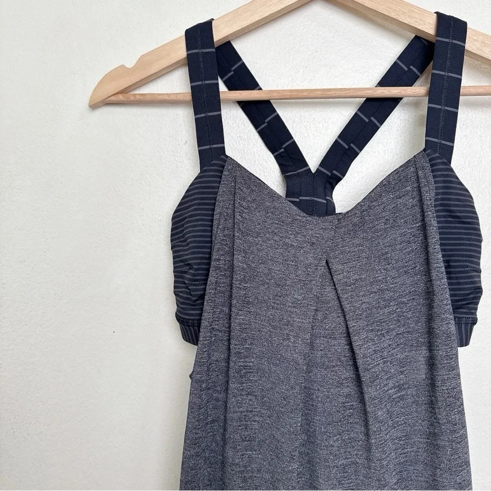 Lululemon Womens 4 Rest Less Tank Heathered Black